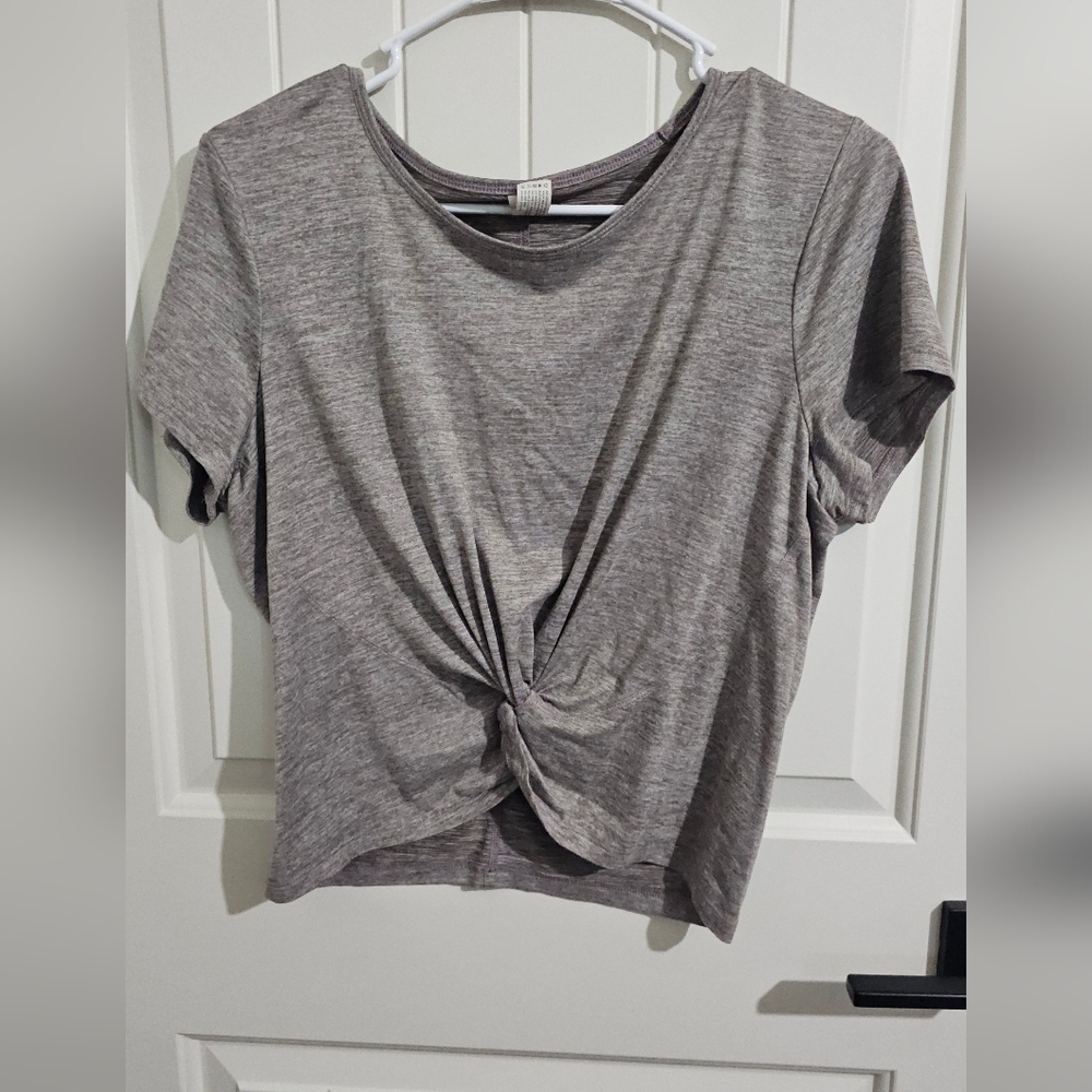 Yogalicious Heather Coffee Twist-Front Tee